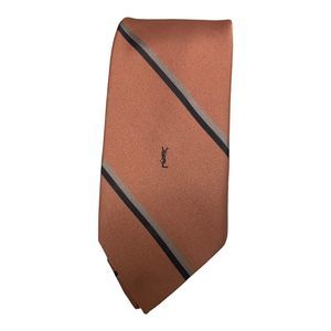 VTG YSL Logo YVES SAINT LAURENT STRIPED Maeve/Blue Mens Neck Tie 54” X 3” N13